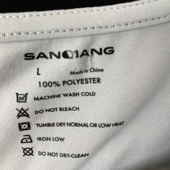 Christmas Reindeer Graphic Long Sleeve Raglan Shirt L SANQIANG 100% Polyester Un - Picture 4 of 4